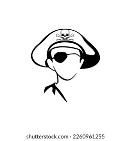 Pirate hat illustration design in vector