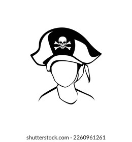 Pirate hat illustration design in vector