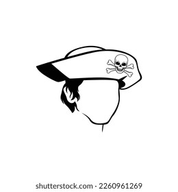 Pirate hat illustration design in vector
