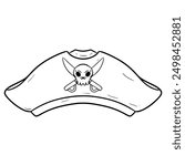 pirate hat illustration hand drawn outline isolated vector