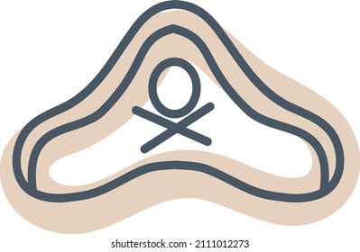Pirate hat, illustration, vector on a white background.