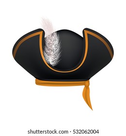 Pirate hat isolated on white background. Vector illustration of Pirate headdress. 