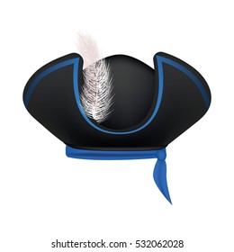 Pirate hat isolated on white background. Vector illustration of Pirate headdress. 