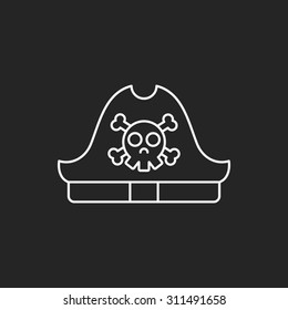 Pirate hat line icon