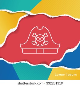 Pirate hat line icon