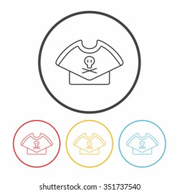 Pirate hat line icon