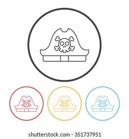Pirate hat line icon