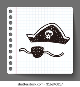 pirate hat and mask doodle
