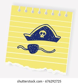 pirate hat and mask doodle