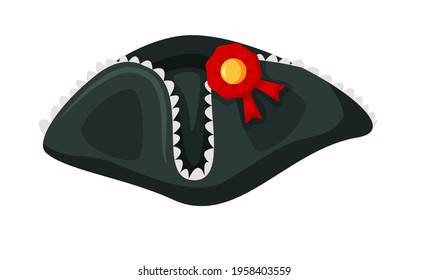 Pirate hat with medallion isolated on white background