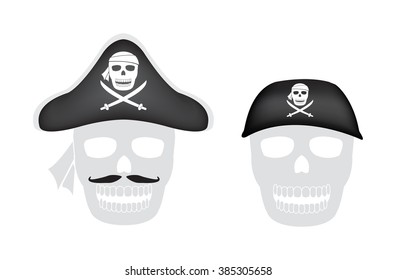 Pirate hat on a pirate skull head