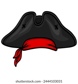 Pirate Hat Red Bandana Vector Illustration