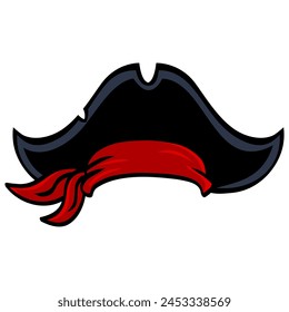 Pirate Hat Red Bandana Vektorillustration Symbol