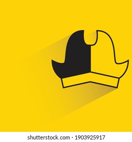pirate hat with shadow on yellow background