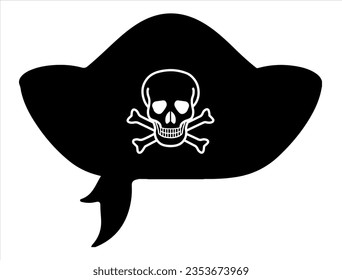 Pirate hat silhouette vector art white background