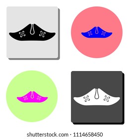 pirate hat. simple flat vector icon illustration on four different color backgrounds