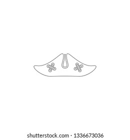 pirate hat. simple flat vector icon illustration. outline line symbol - editable stroke