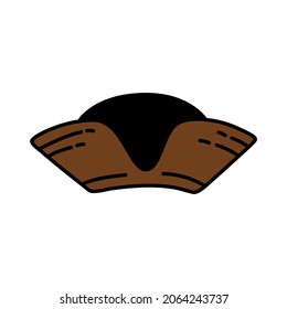 Pirate hat sketch. Doodle hand drawn illustration. Vector icon