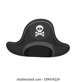 Pirate Hat Skull Icon Monochrome Style Stock Vector (Royalty Free ...