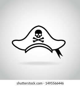 Pirate hat vector icon art
