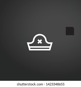 Pirate Hat vector icon. Pirate Hat concept stroke symbol design. Thin graphic elements vector illustration, outline pattern for your web site design, logo, UI. EPS 10.
