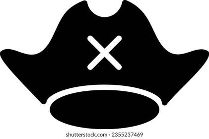 Pirate Hat Vector Icon Glyph Style