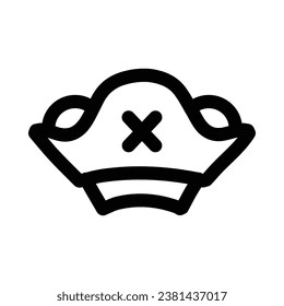 icono de vector de sombrero pirata sobre fondo blanco