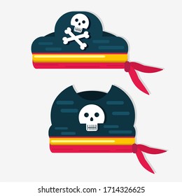 pirate hat vector illustration in flat style