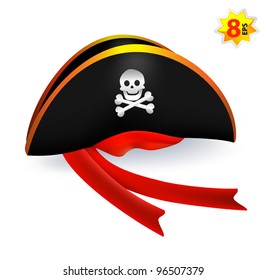 Pirate hat with a white skull