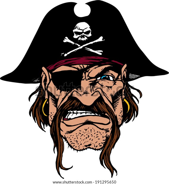 Pirate Head Stock Vector (Royalty Free) 191295650