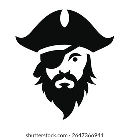 Clipart cabeça pirata com chapéu de bigode