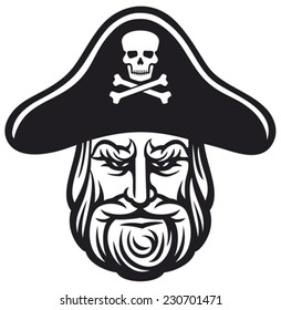 pirate head with hat