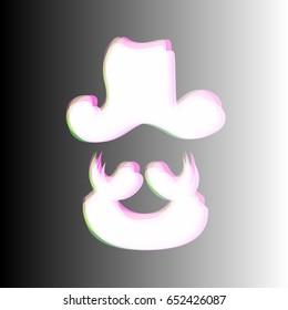 Pirate head icon. Vector. White icon with colored contours on gradient background.
