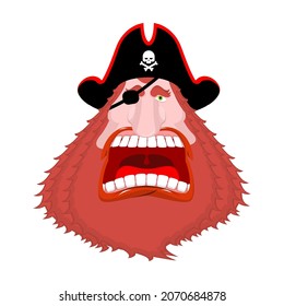 Pirate head isolated. Filibuster face. vector illustration