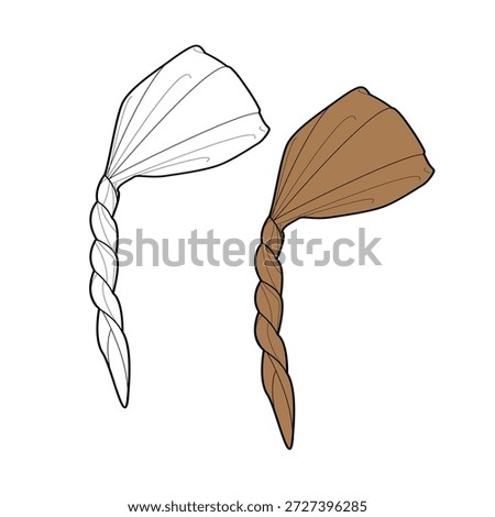 Pirate head scarf design technical flat sketch vector mockup template.