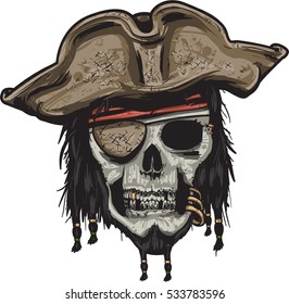 Pirate head skull / Editable Eps10.