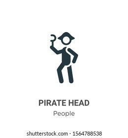 Pirate head vector icon on white background. Flat vector pirate head icon symbol sign from modern people collection for mobile concept and web apps design.