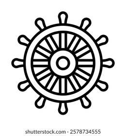Pirate Helm Vector Line Icon Design