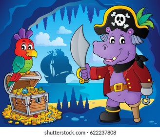 Hipo pirata tema 4 - eps10 ilustración vectorial.