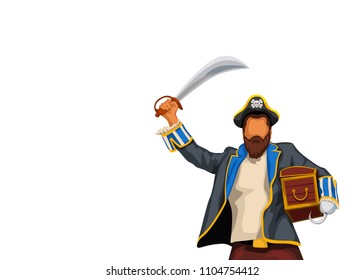pirate holding chest