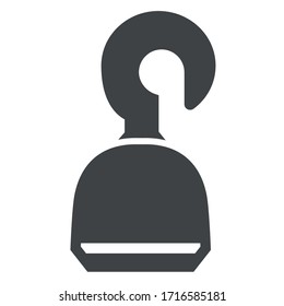 
pirate hook black icon on white background