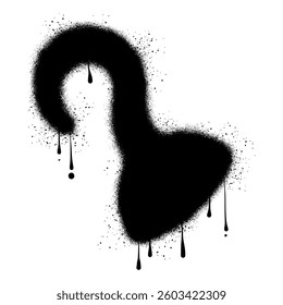  Pirate hook with black spray paint graffiti art