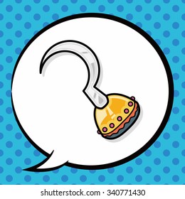 pirate hook doodle, speech bubble