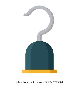 pirate hook flat clipart vector illustration