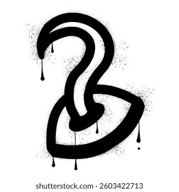 Pirate hook graffiti with black spray paint