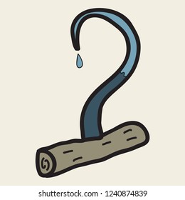 Pirate Hook Halloween Concept Flat Icon On Background
