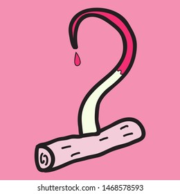 Pirate Hook Halloween Concept Flat Icon On Background