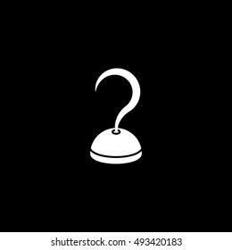 Pirate Hook Halloween Concept Flat Icon On Black Background