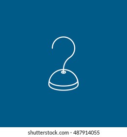 Pirate Hook Halloween Concept Line Icon On Blue Background