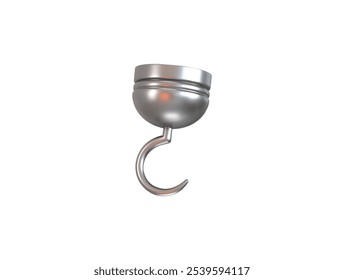 Pirate hook icon 3d rendering vector illustration